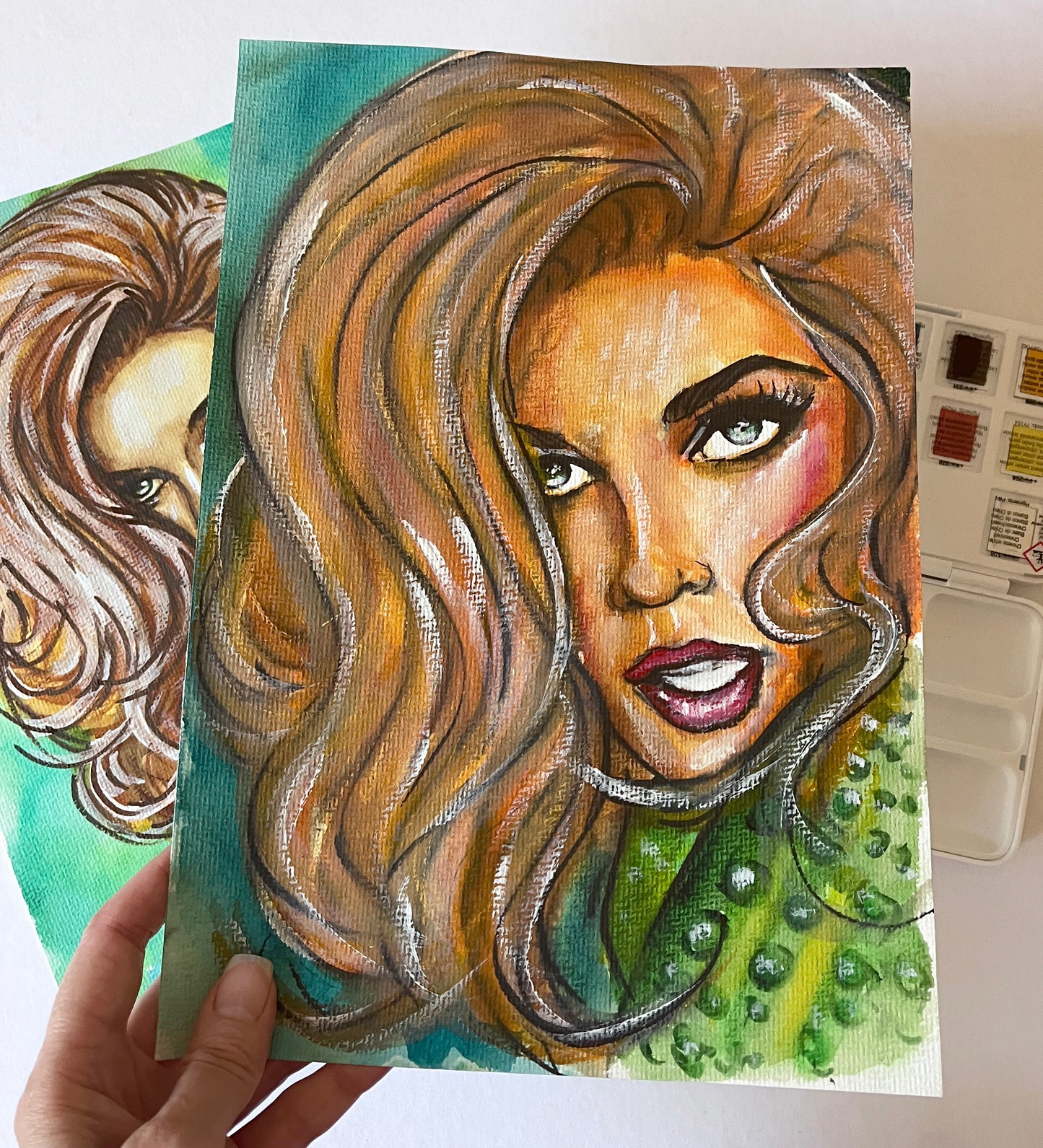 Ann-Margret, ORIGINAL Watercolor Painting, Artwork by Svetlana Pelin