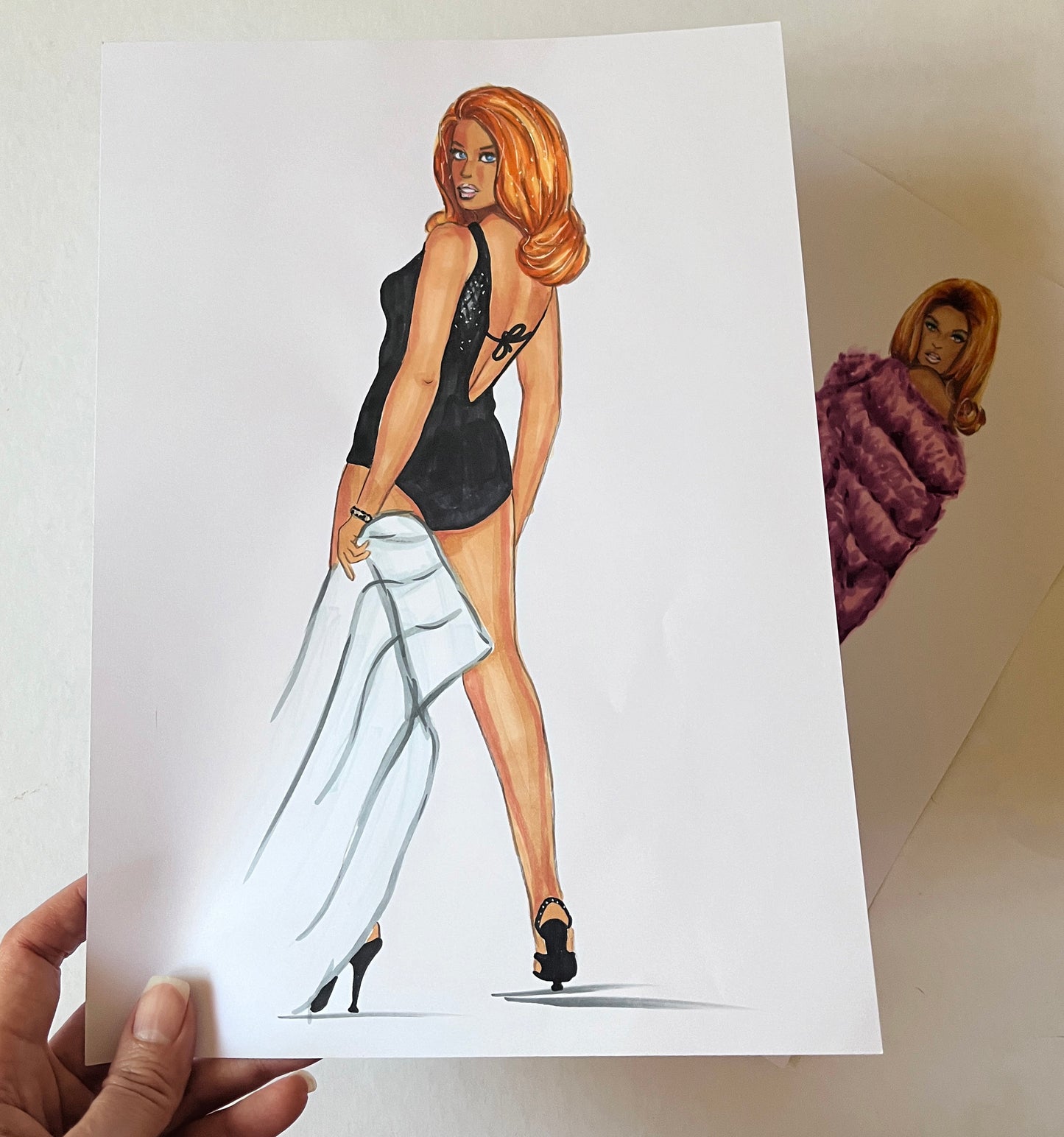 Ann-Margret, ORIGINAL Marker drawing, Artwork by Svetlana Pelin