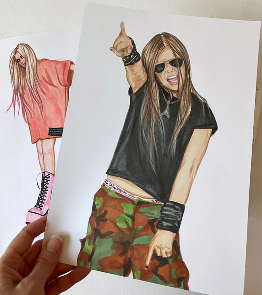 Avril Lavigne, ORIGINAL Marker drawing, Artwork by Svetlana Pelin