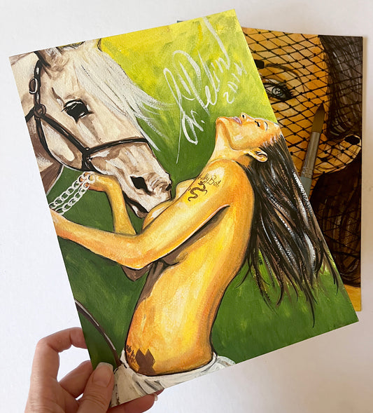 Angelina Jolie, ORIGINAL Gouache Painting, Artwork by Svetlana Pelin