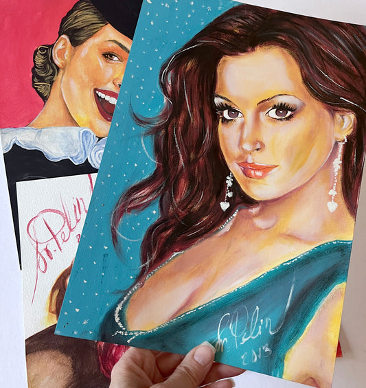 Anne Hathaway, ORIGINAL Oil Painting, Artwork by Svetlana Pelin