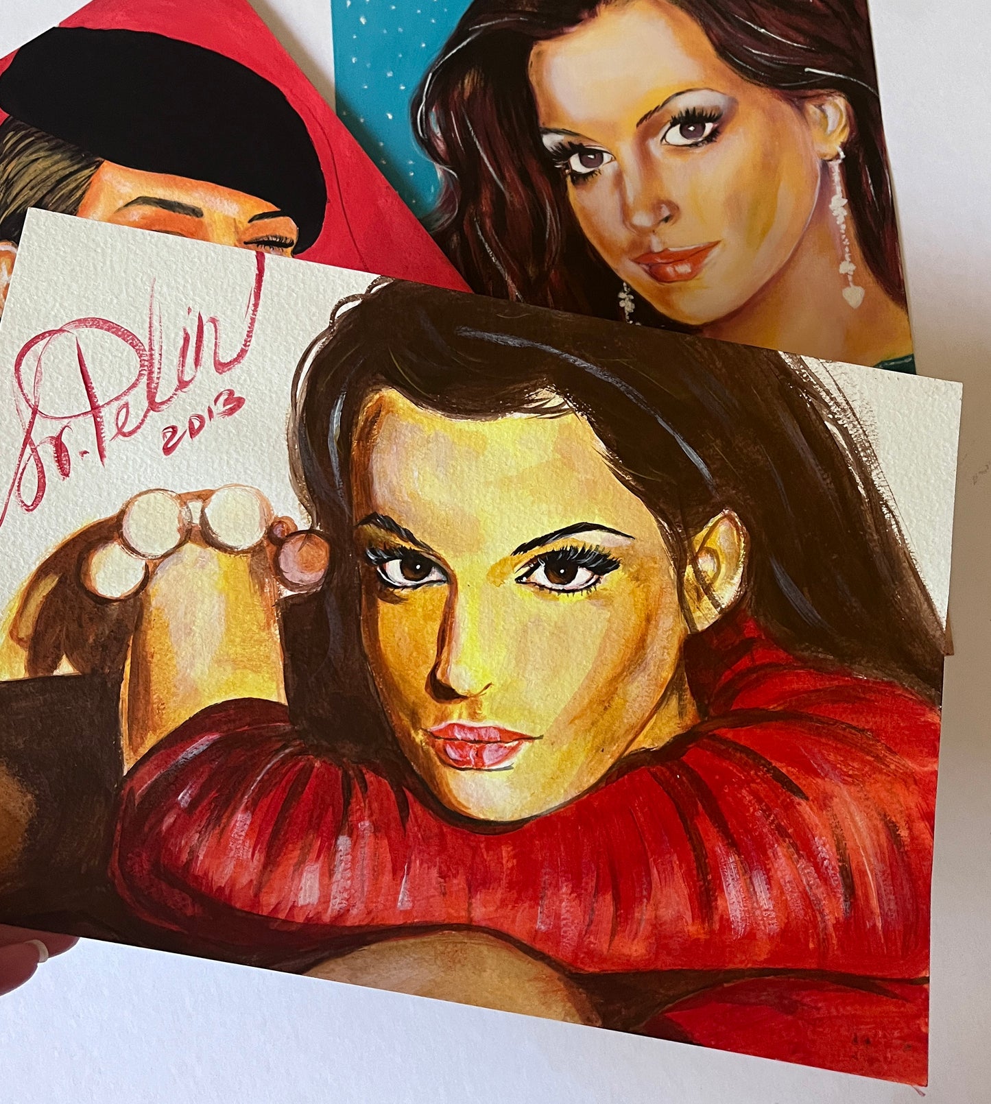 Anne Hathaway, ORIGINAL Acrylic Painting, Artwork by Svetlana Pelin