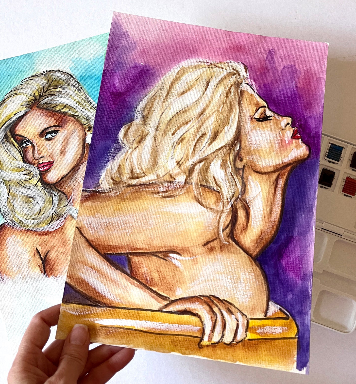 Anna Nicole Smith, ANS, ORIGINAL Watercolor Painting, Artwork by Svetlana Pelin