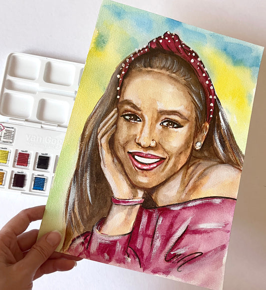 Allie Sherlock, ORIGINAL Watercolor Painting, Artwork by Svetlana Pelin