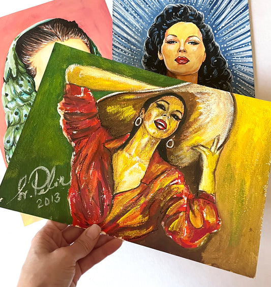 Ava Gardner, ORIGINAL Gouache Painting, Artwork by Svetlana Pelin