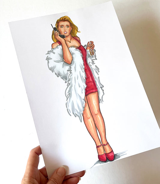 Alicia Silverstone, Clueless, ORIGINAL Marker drawing, Artwork by Svetlana Pelin