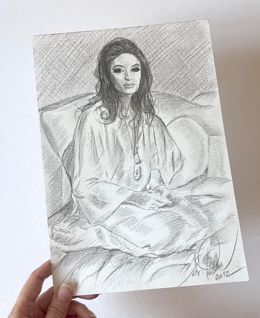 Anouk Aimée, ORIGINAL Pencil drawing, Artwork by Svetlana Pelin