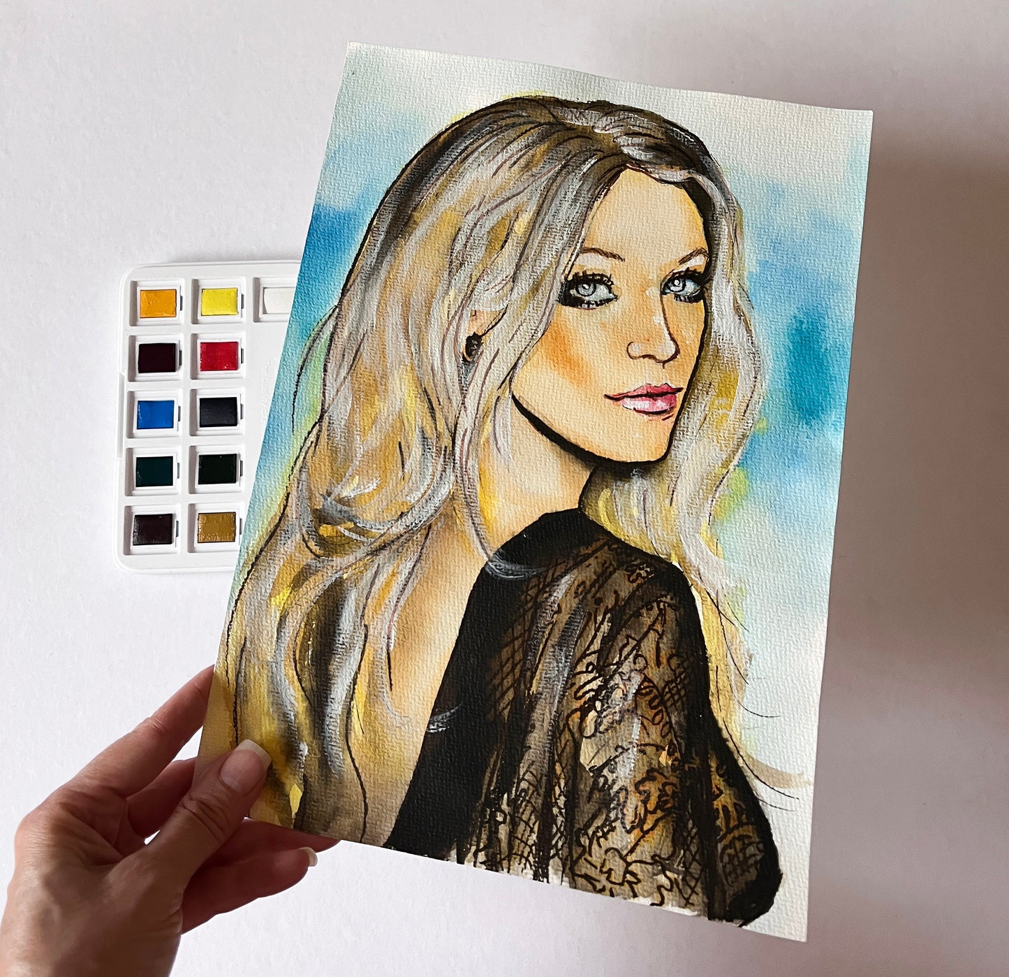 Blake Lively, ORIGINAL Watercolour Painting, Artwork by Svetlana Pelin