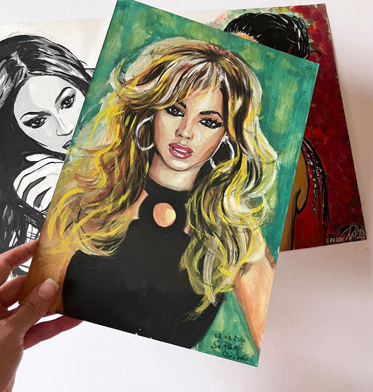 Beyonce Knowles, BK, ORIGINAL Gouache Painting, Artwork by Svetlana Pelin