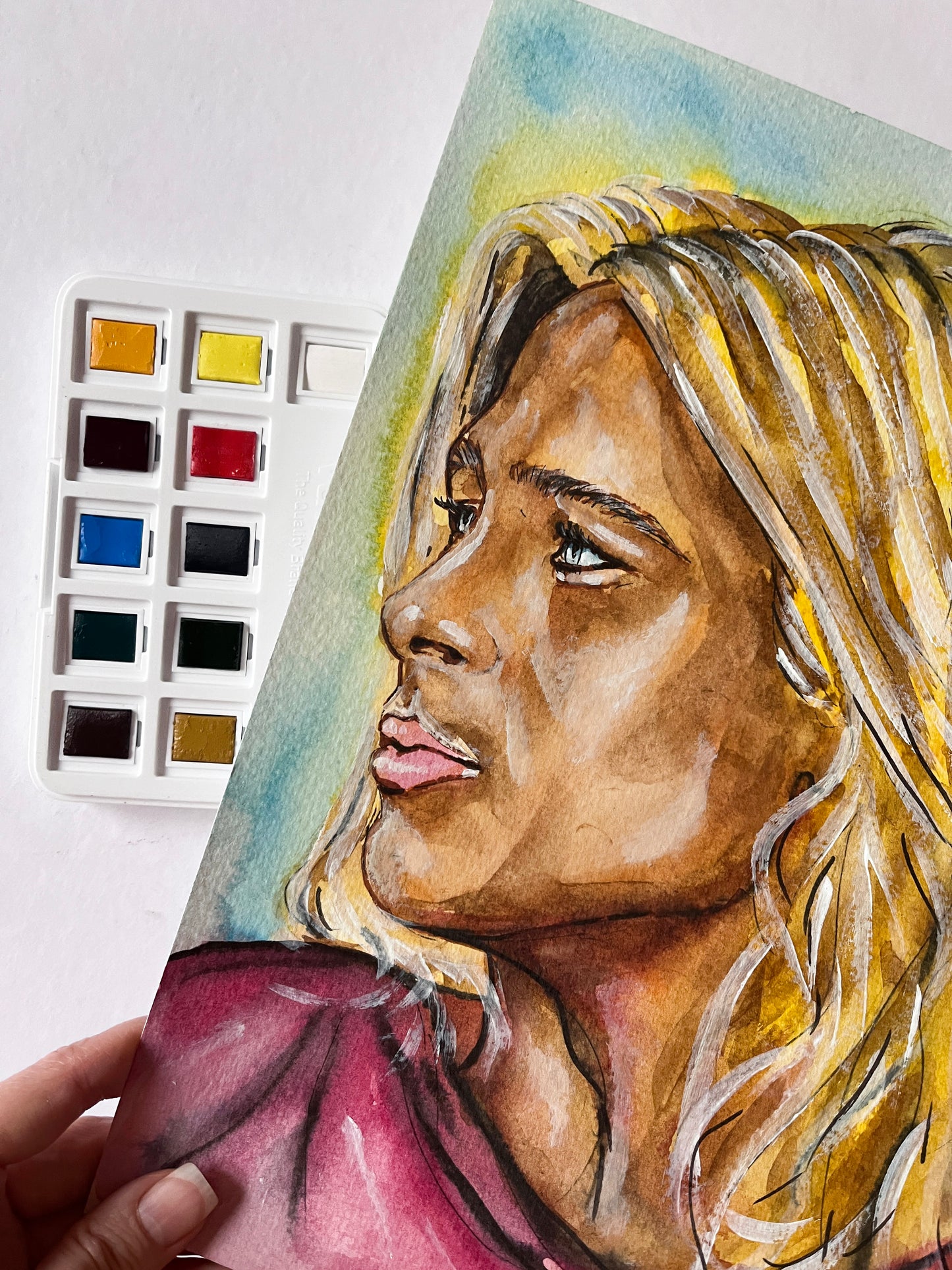 Brad Pitt, Troy, Achilles, ORIGINAL Watercolor Painting, Artwork by Svetlana Pelin