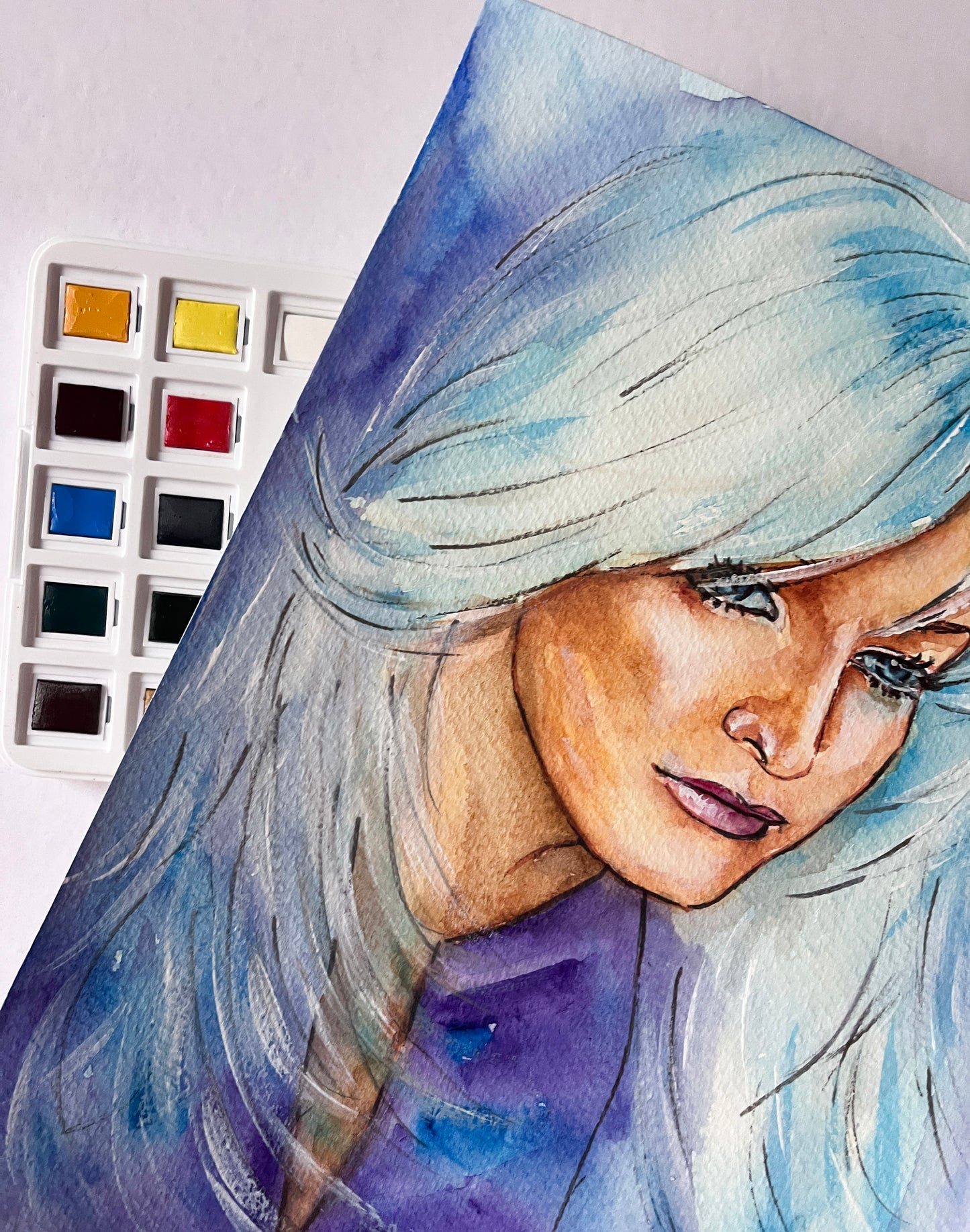 Bonnie Tyler, ORIGINAL Watercolor Painting, Artwork by Svetlana Pelin