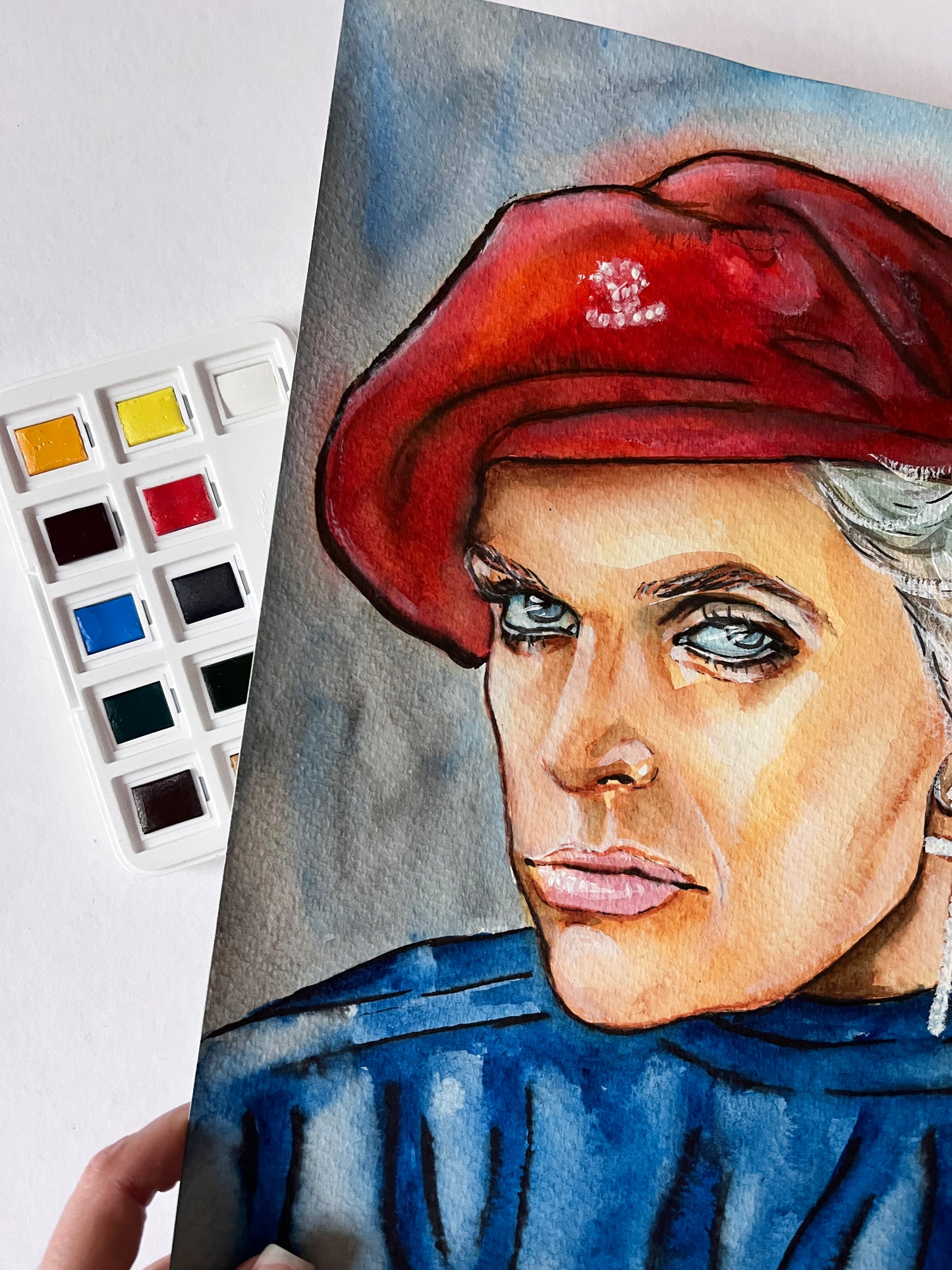 Billy Idol, ORIGINAL Watercolor Painting, Artwork by Svetlana Pelin