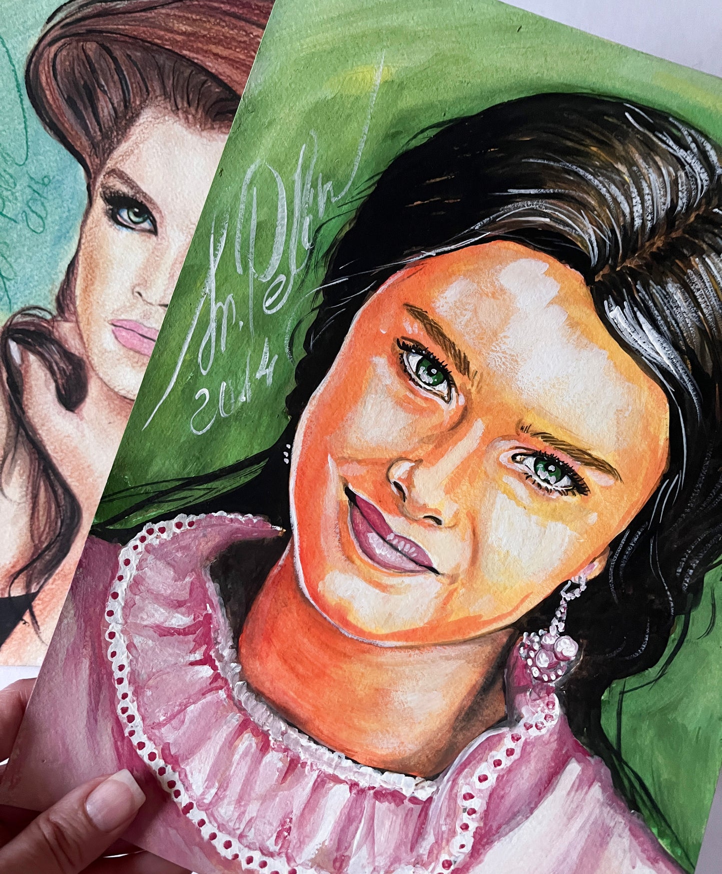 Brooke Shields, ORIGINAL Gouache Painting, Artwork by Svetlana Pelin