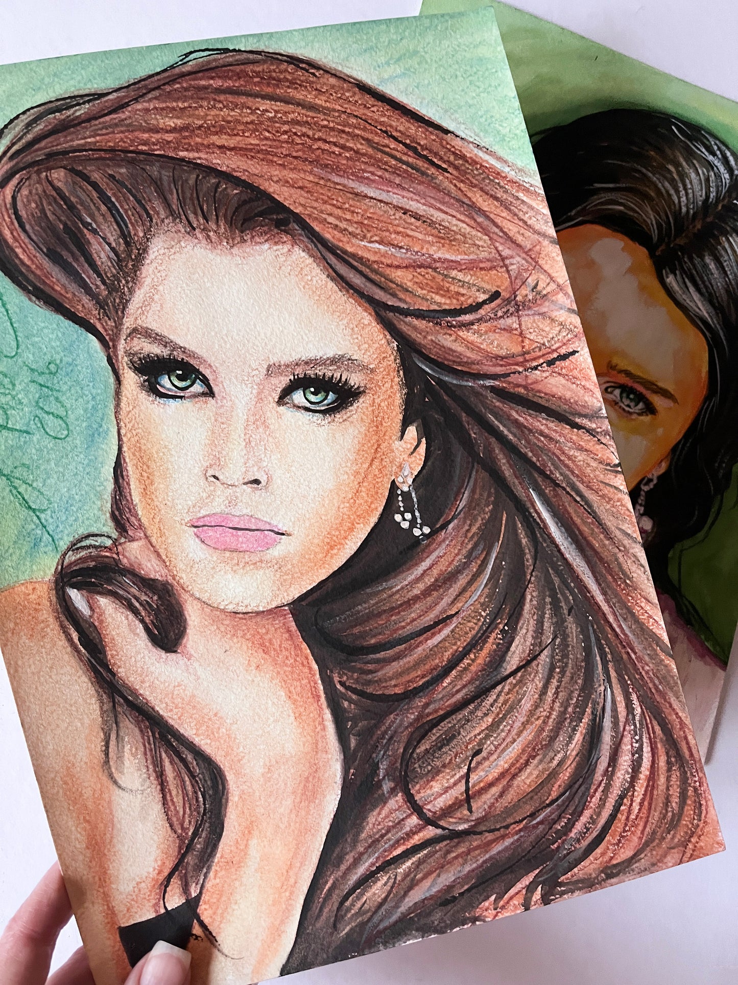 Brooke Shields, ORIGINAL Colored pencils drawing, Artwork by Svetlana Pelin