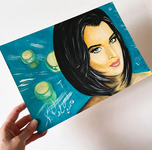 Brooke Shields, ORIGINAL Oil Painting, Artwork by Svetlana Pelin