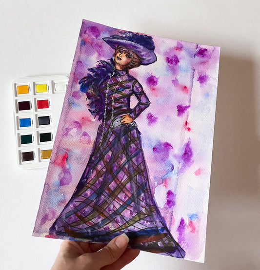 Barbra Streisand, Hello, Dolly!, ORIGINAL Watercolor Painting, Artwork by Svetlana Pelin