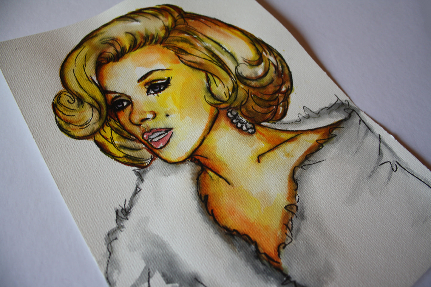 Marilyn Monroe, ORIGINAL Watercolour Painting, Artwork by Svetlana Pelin