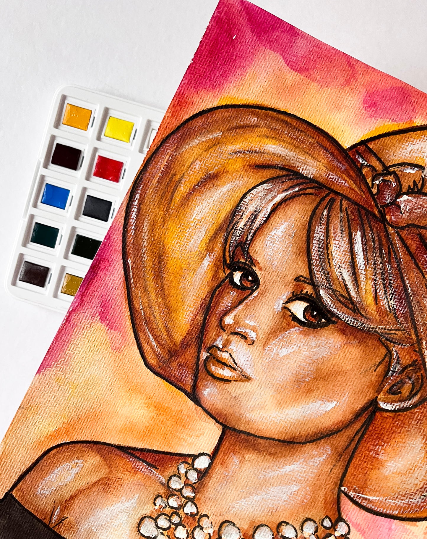 Brigitte Bardot, ORIGINAL Watercolor Painting, Artwork by Svetlana Pelin