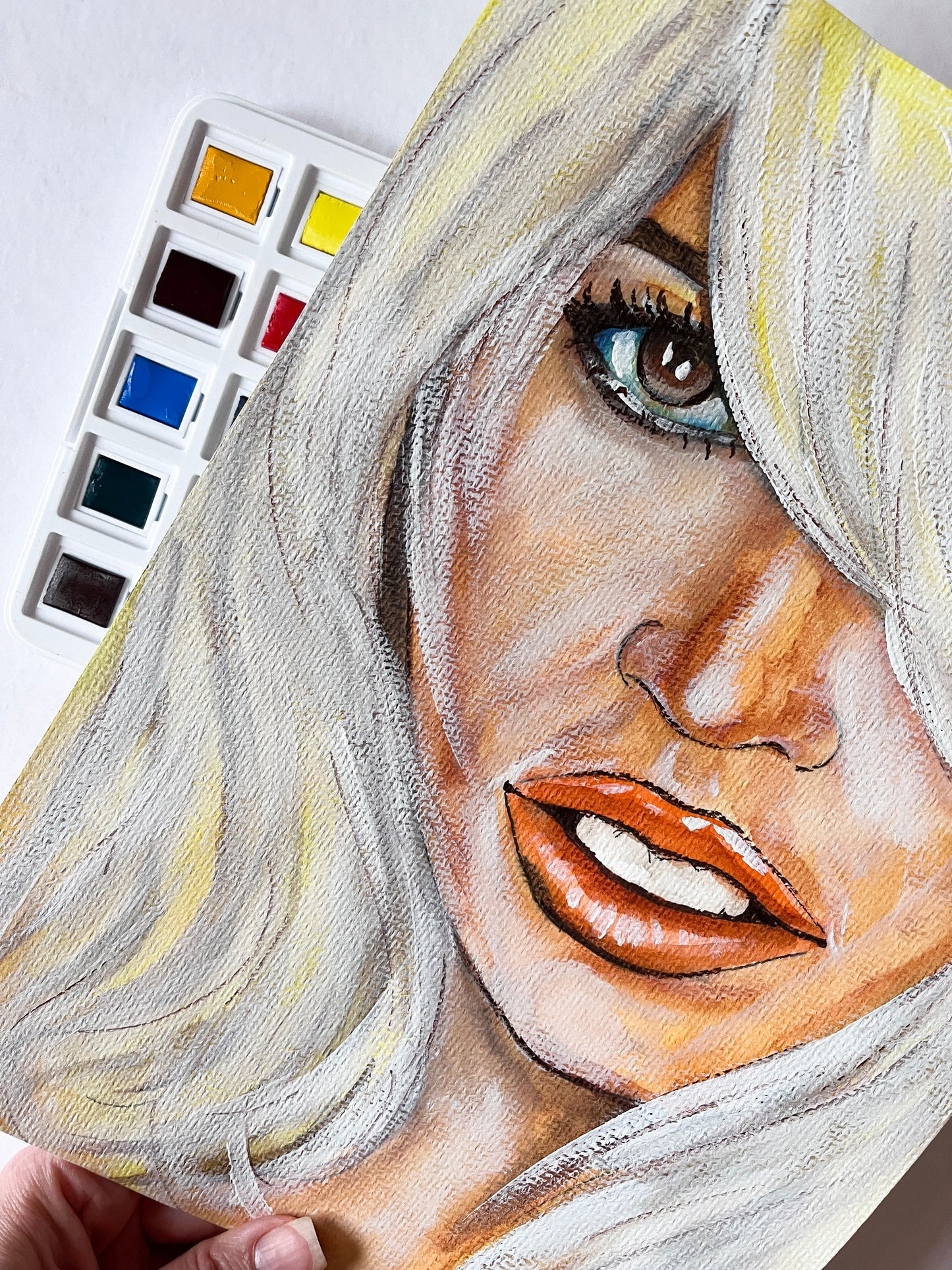 Brigitte Bardot, ORIGINAL Watercolor Painting, Artwork by Svetlana Pelin