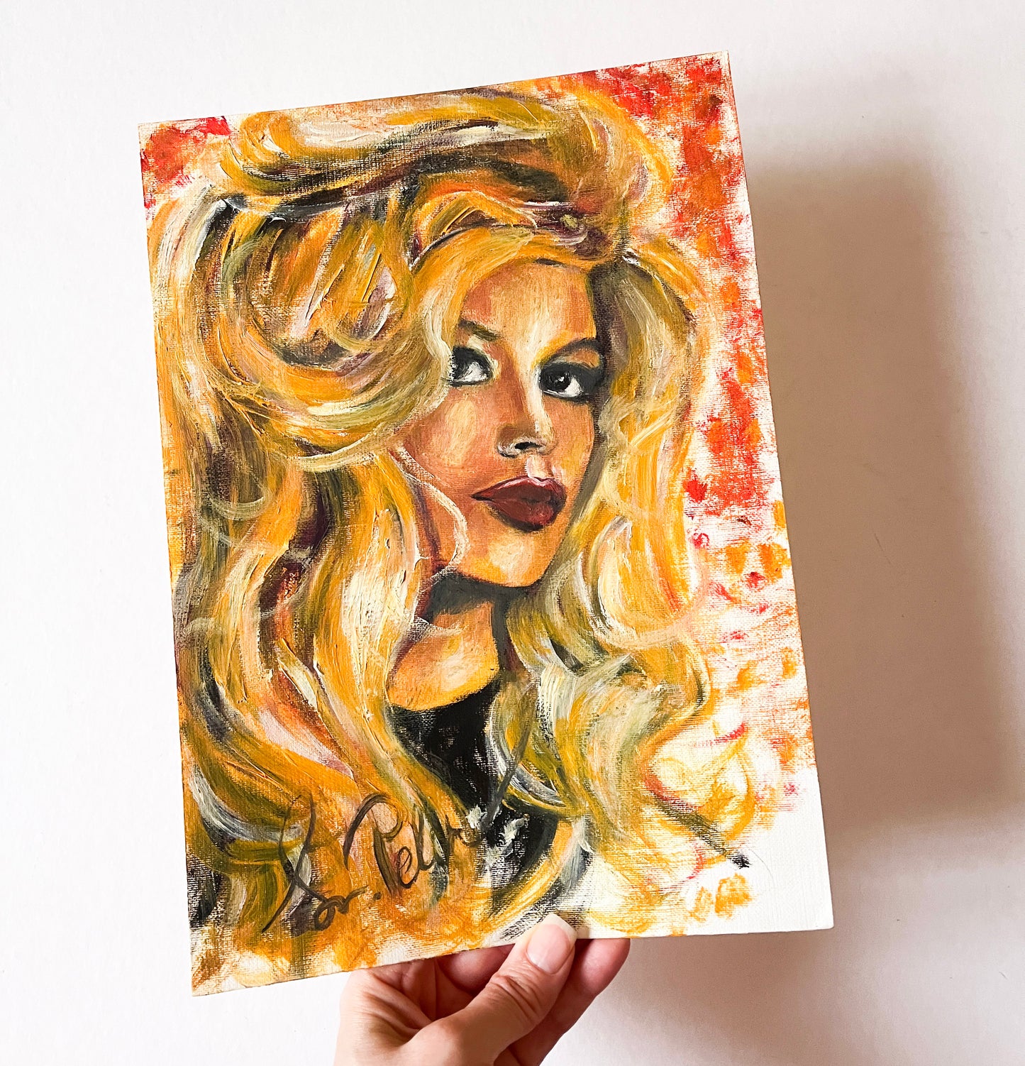 Brigitte Bardot, ORIGINAL Oil Painting, Artwork by Svetlana Pelin
