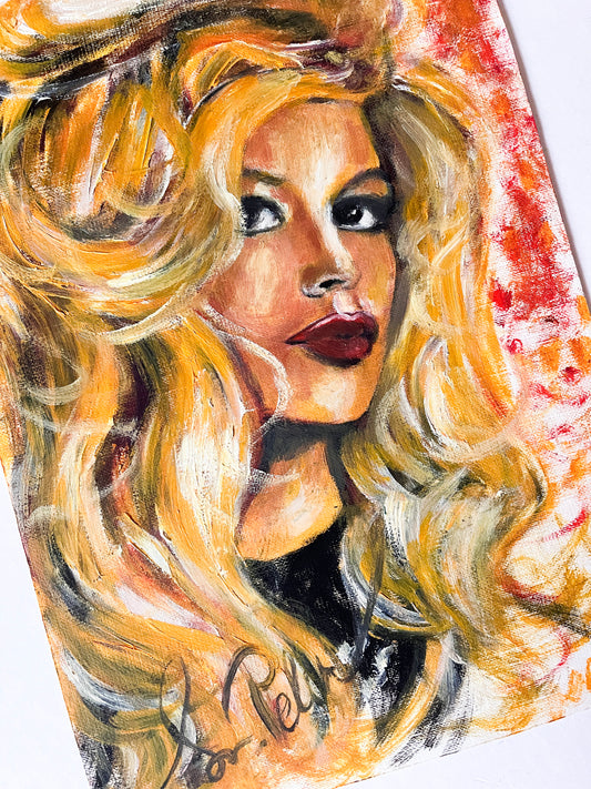 Brigitte Bardot, ORIGINAL Oil Painting, Artwork by Svetlana Pelin