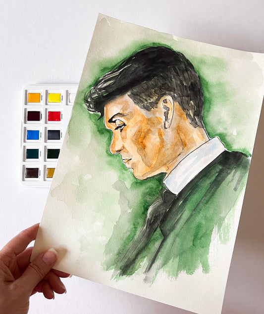 Cillian Murphy, Thomas Shelby, Peaky Blinders, ORIGINAL Watercolor Painting, Artwork by Svetlana Pelin