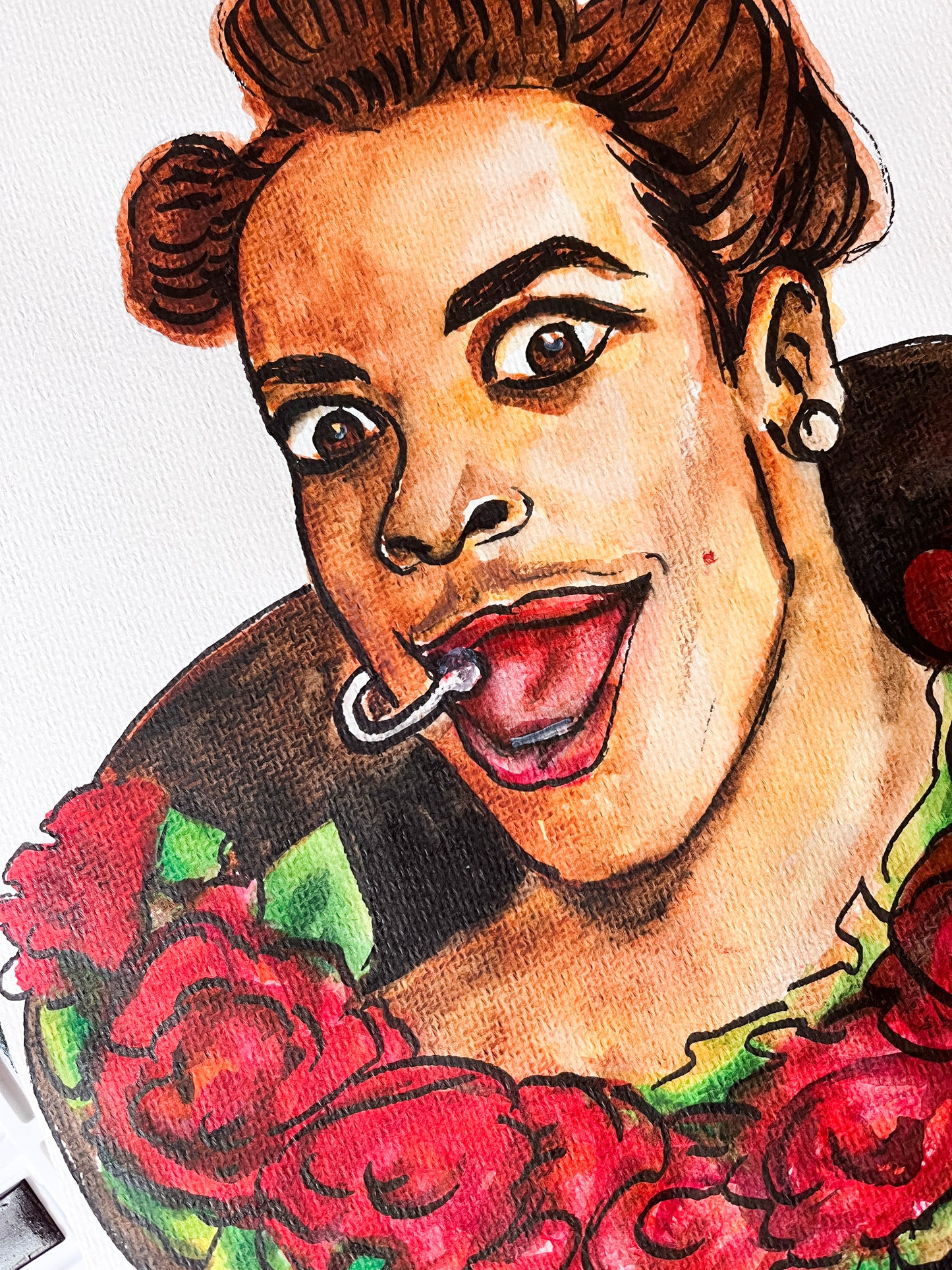 Chris Tucker, Ruby Rhod, The Fifth Element, ORIGINAL Watercolor Painting, Artwork by Svetlana Pelin