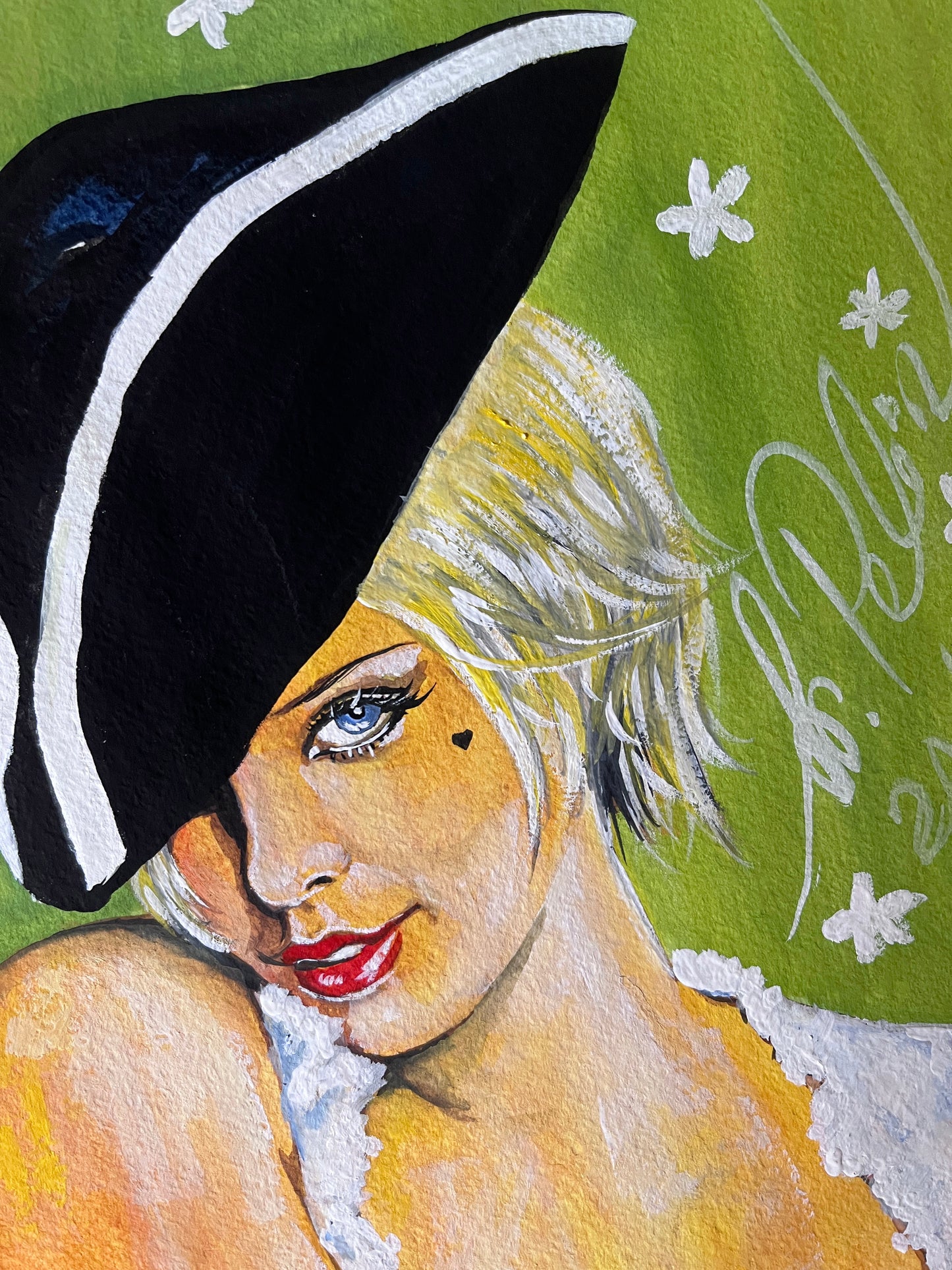 Charlize Theron, ORIGINAL Gouache Painting, Artwork by Svetlana Pelin