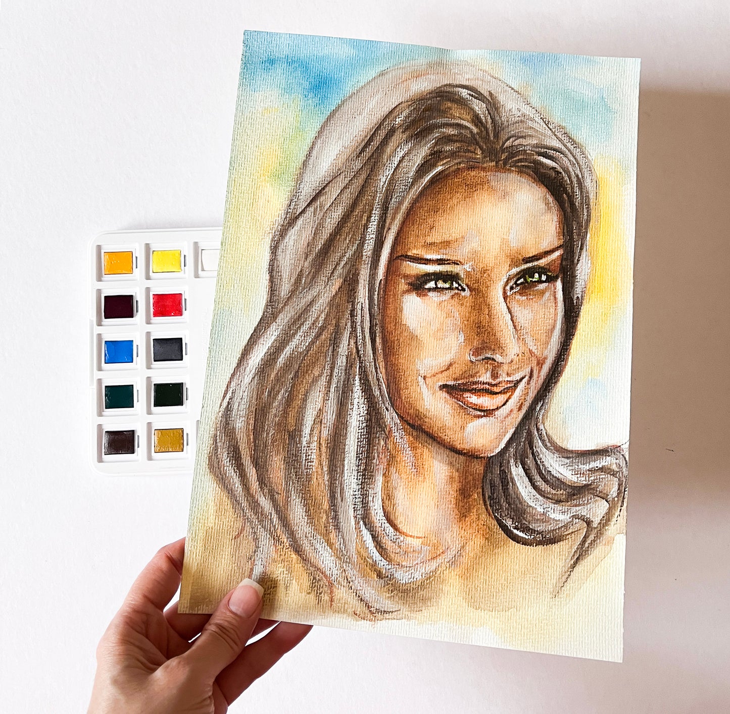 Claire Forlani, ORIGINAL Watercolor Painting, Artwork by Svetlana Pelin