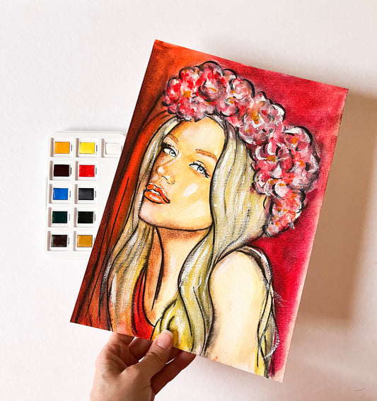 Christina Aguilera, ORIGINAL Watercolor Painting, Artwork by Svetlana Pelin