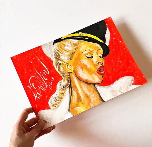 Christina Aguilera, ORIGINAL Gouache Painting, Artwork by Svetlana Pelin