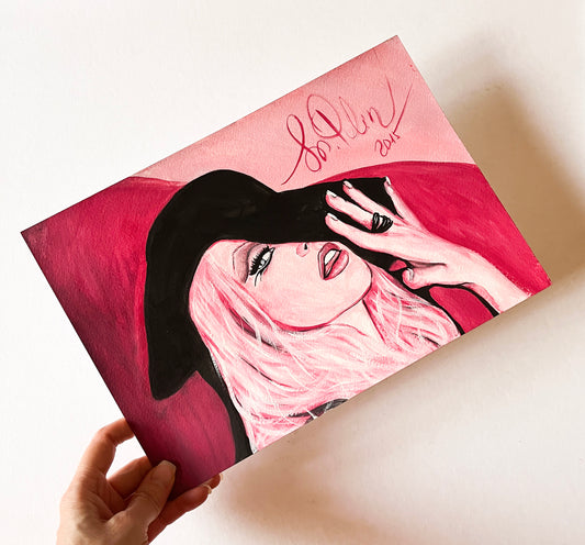 Christina Aguilera, ORIGINAL Gouache Painting, Artwork by Svetlana Pelin