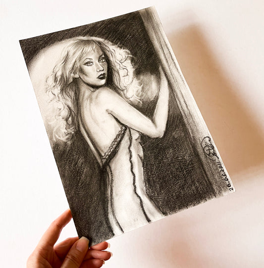 Christina Aguilera, ORIGINAL Charcoal drawing, Artwork by Svetlana Pelin