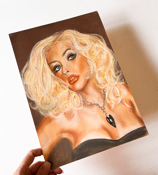 Christina Aguilera, ORIGINAL Pastel drawing, Artwork by Svetlana Pelin