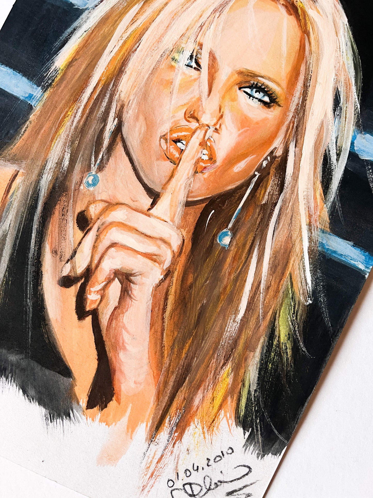 Cameron Diaz, ORIGINAL Gouache Painting, Artwork by Svetlana Pelin