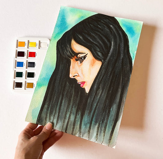 Cher, ORIGINAL Watercolor Painting, Artwork by Svetlana Pelin