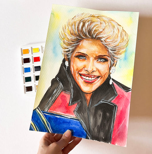 C. C. Catch, ORIGINAL Watercolor Painting, Artwork by Svetlana Pelin