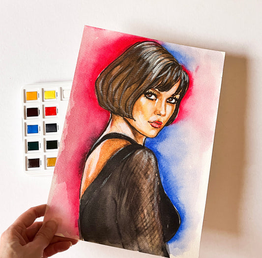 Catherine Zeta-Jones, ORIGINAL Watercolor Painting, Artwork by Svetlana Pelin