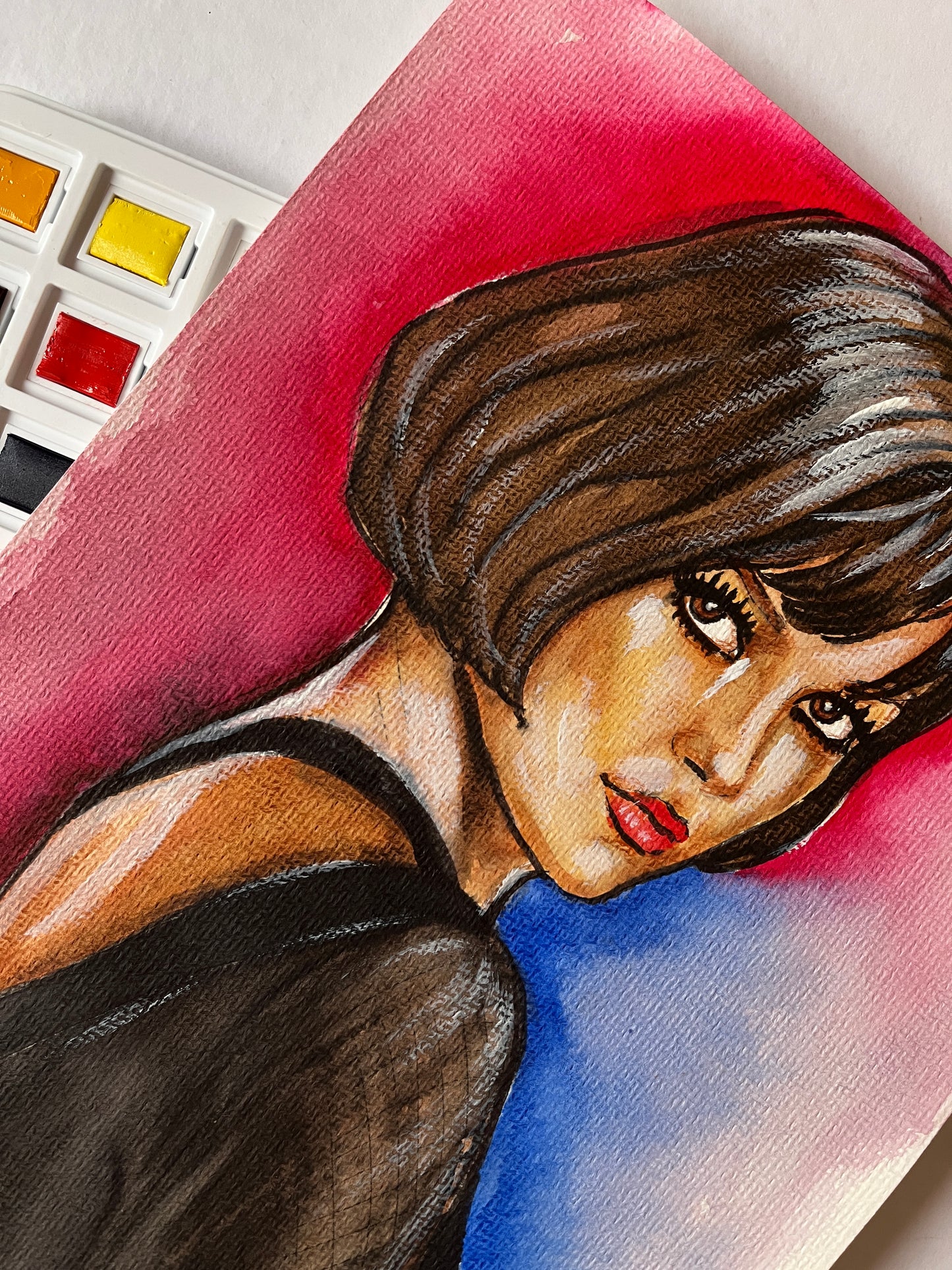 Catherine Zeta-Jones, ORIGINAL Watercolor Painting, Artwork by Svetlana Pelin