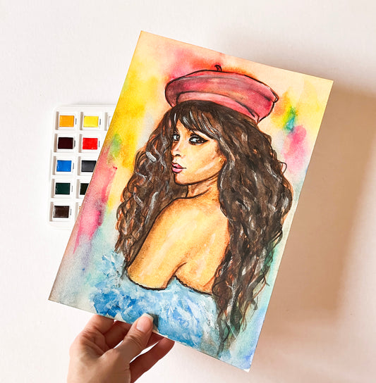 Camila Cabello, ORIGINAL Watercolor Painting, Artwork by Svetlana Pelin