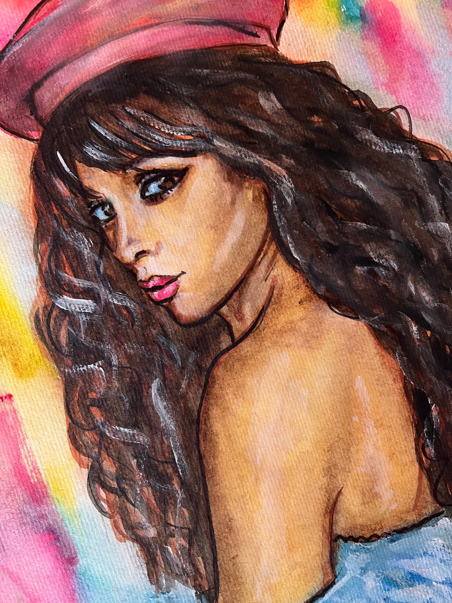 Camila Cabello, ORIGINAL Watercolor Painting, Artwork by Svetlana Pelin