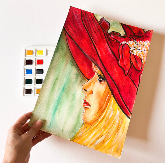 Catherine Deneuve, Les Demoiselles de Rochefort, ORIGINAL Watercolor Painting, Artwork by Svetlana Pelin