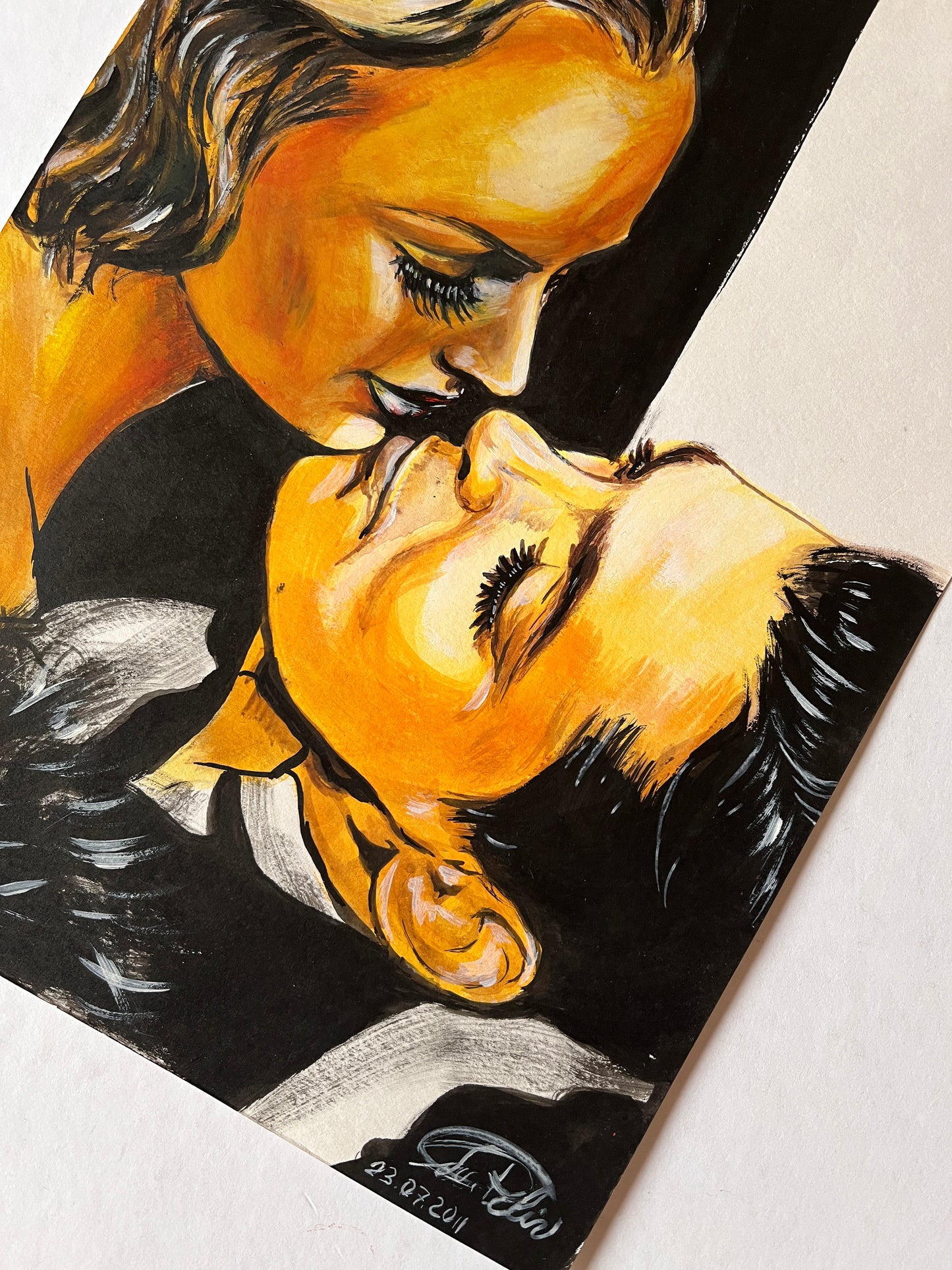 Carole Lombard, Clark Gable, ORIGINAL Acrylic Painting, Artwork by Svetlana Pelin