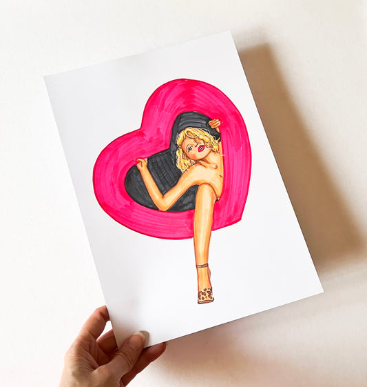 Courtney Love, CL, ORIGINAL Marker drawing, Artwork by Svetlana Pelin