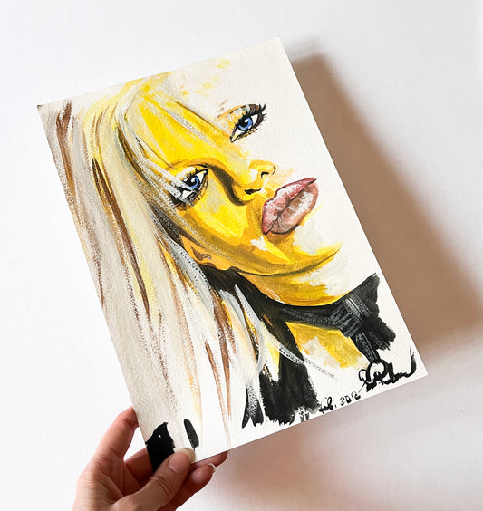 Courtney Love, CL, ORIGINAL Gouache Painting, Artwork by Svetlana Pelin