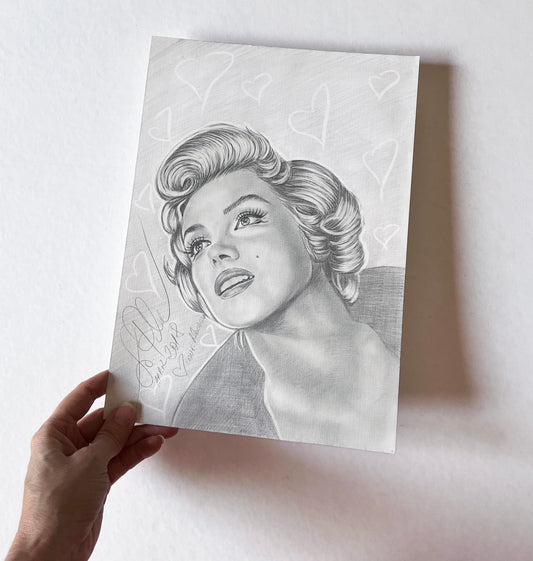 Marilyn Monroe, Jean Howard, ORIGINAL Pencil Drawing, Artwork by Svetlana Pelin