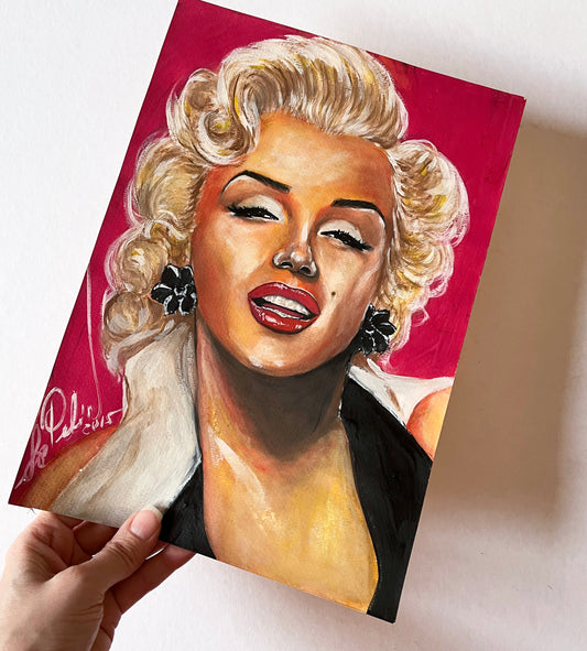 Marilyn Monroe, Gene Kornman, Miss America Parade, ORIGINAL Gouache painting, Artwork by Svetlana Pelin