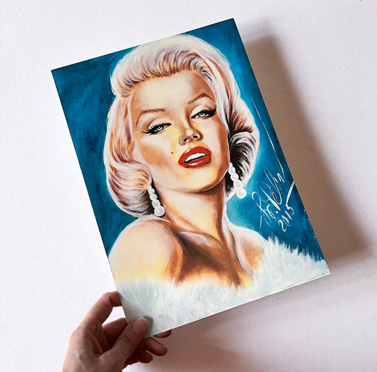 Marilyn Monroe, Gene Trindl, White fur, ORIGINAL Oil painting, Artwork by Svetlana Pelin