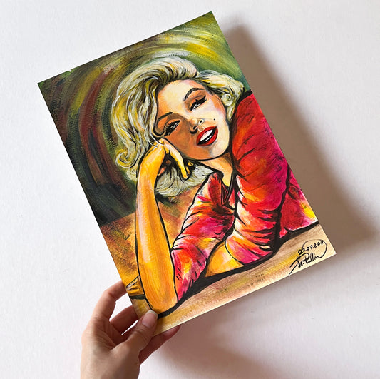 Marilyn Monroe, Pink blouse, George Barris, ORIGINAL Acrylic painting, Artwork by Svetlana Pelin