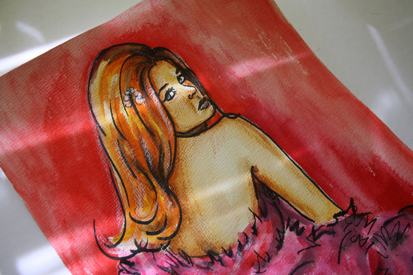 Ann-Margret, ORIGINAL Watercolour Painting, Artwork by Svetlana Pelin